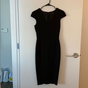 Zara Basic mid length black dress